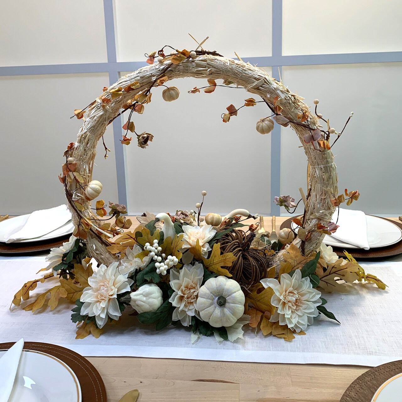Straw Wreath Table Centerpiece with FloraCraft®